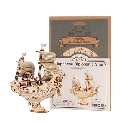 Japanese Diplomatic Ship Model 3D Wooden Puzzle