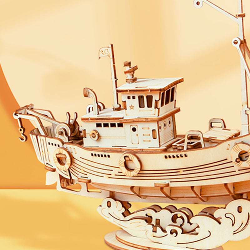 Fishing Ship Model 3D Wooden Puzzle