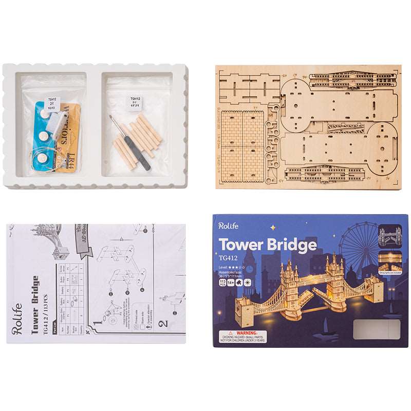 Tower Bridge with Lights 3D Wooden Puzzle