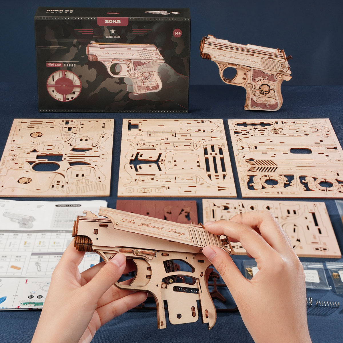 ROKR Mini Gun Toy Wooden 3D Puzzle LQ502