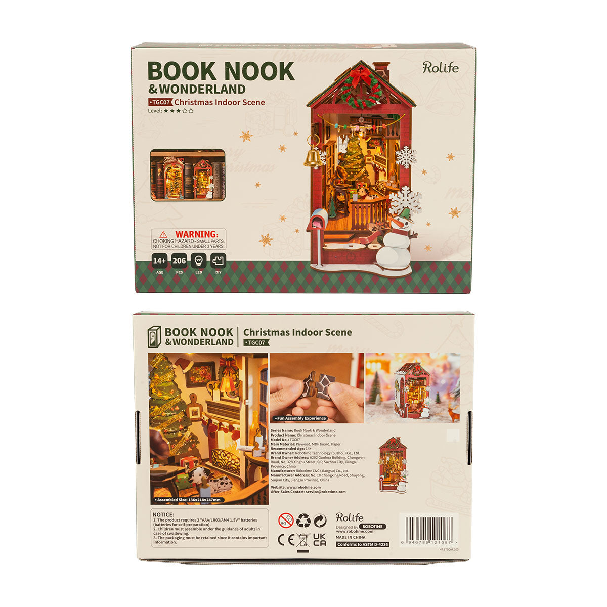 Rolife Christmas Indoor Scene DIY Book Nook Hyllinsats TGC07