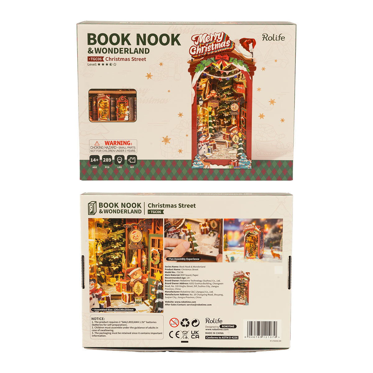 Rolife Christmas Street DIY Book Nook Hyllinsats TGC06