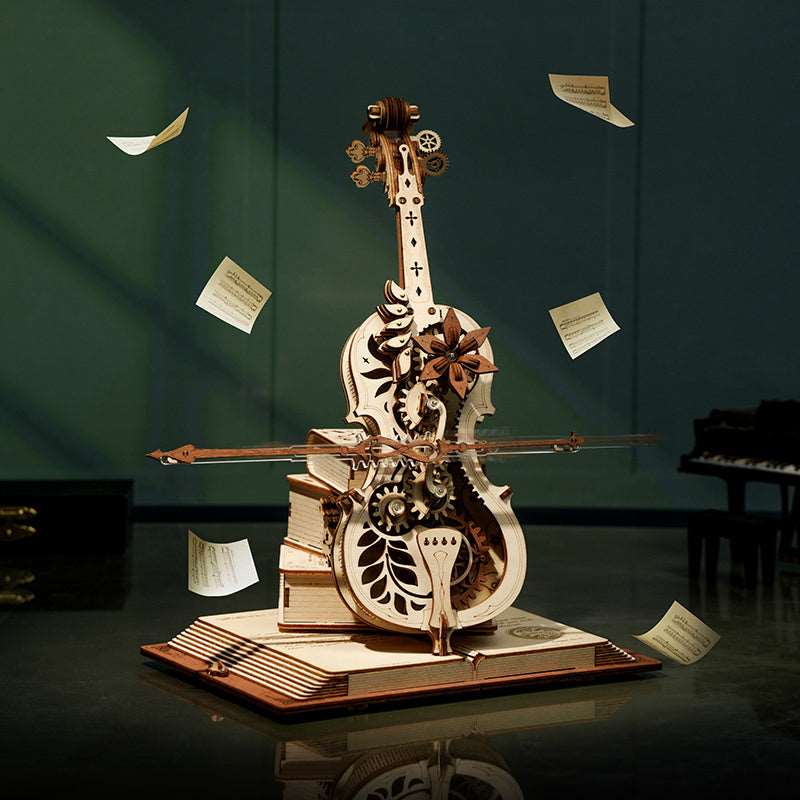 Magic Cello Mechanical Music Box 3D Wooden Puzzle
