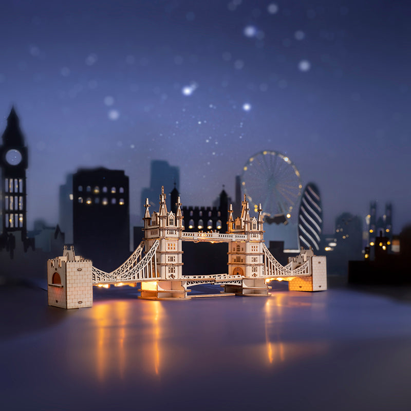 Tower Bridge with Lights 3D Wooden Puzzle Rolife TG412