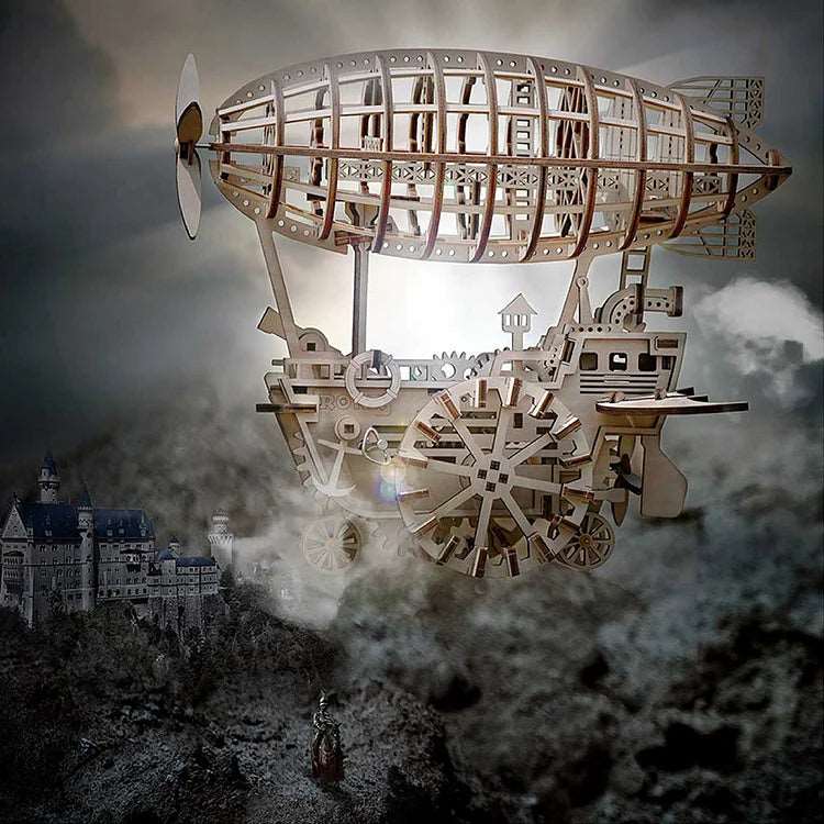 Air Vehicle Mechanical Airship 3D Wooden Puzzle