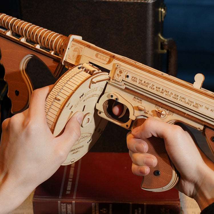 Thompson Submachine Toy Gun 3D Wooden Puzzle