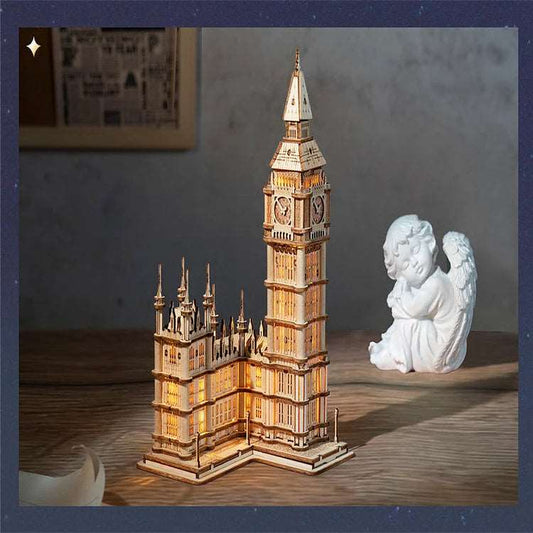 Big Ben With Lights TG507 Architecture 3D Wooden Puzzle Rolife