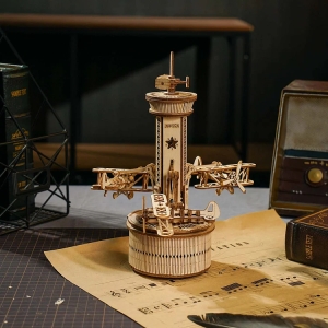 Airplane Control Tower Mechanical Music Box AMK41