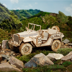 Army Jeep Scale Model 3D Wooden Puzzle MC701
