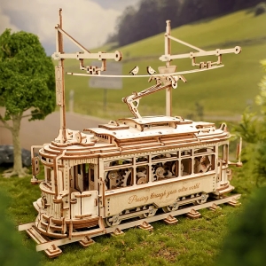 Classic City Tram 3D Wooden Puzzle LK801