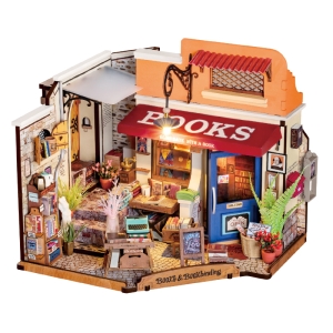 Corner Bookstore DIY Miniatyrhus Kit DG164