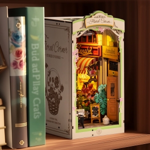 Book Nook | Rolife Floral Corner DIY Book Nook Shelf Insert Kit TGB09