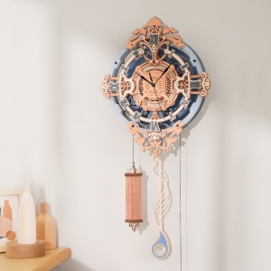 Romantic Note Wall Clock Mechanical Gear 3D Wooden Puzzle LC701