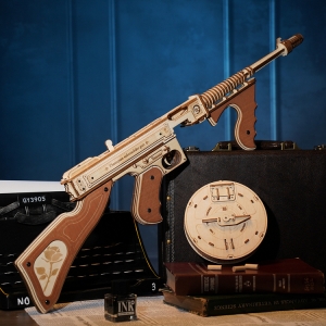 Thompson Submachine Toy Gun 3D Wooden Puzzle LQB01