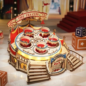 Tilt-A-Whirl DIY Music Box 3D Wooden Puzzle EA04