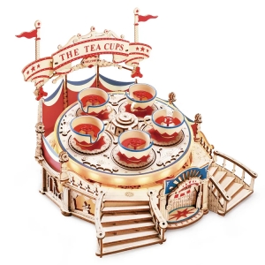 Tilt-A-Whirl DIY Music Box 3D-träpussel EA04