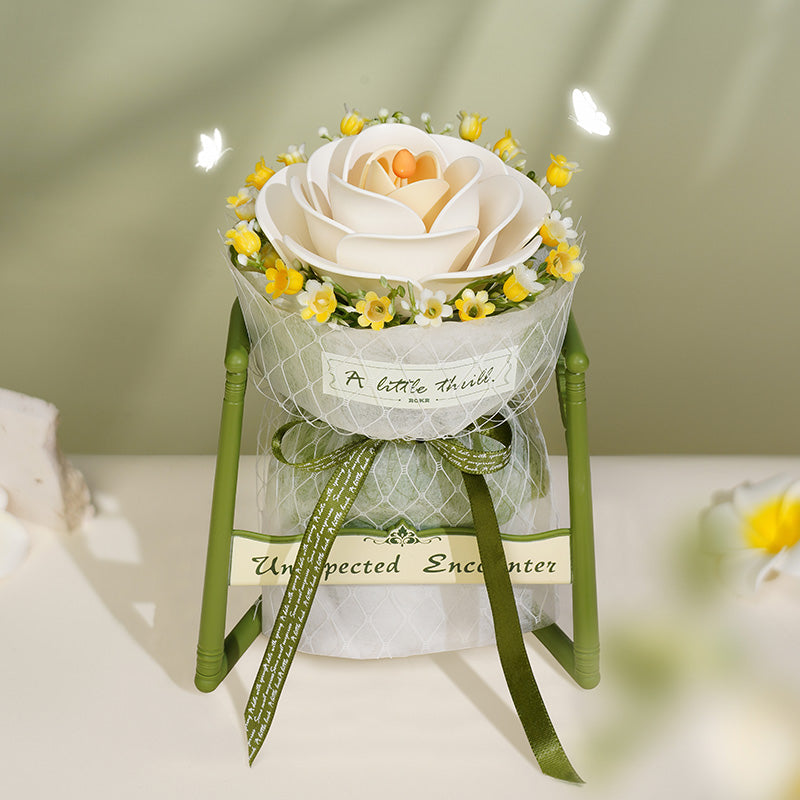 ROKR White Camellia DIY 3D Puzzle Model AF011