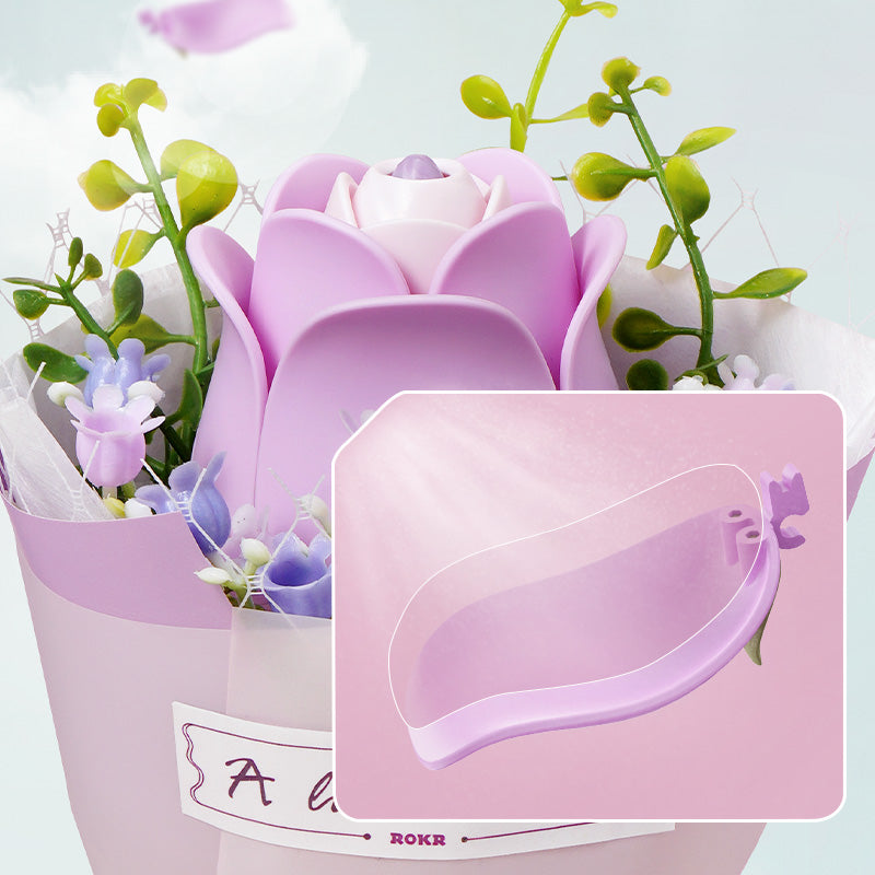 ROKR Purple Rose DIY Bouquet 3D Puzzle AF021