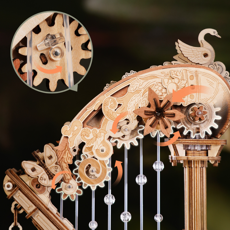 ROKR Magic Harp Music Box Wooden 3D Puzzle AMK71