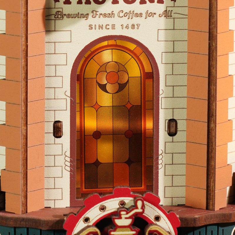 ROKR Dream Coffee Factory Music Box Wooden 3D Puzzle EAB02