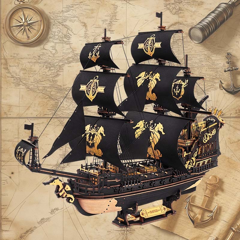 ROKR The Seahorse Barque 3D Wooden Puzzle MCB02